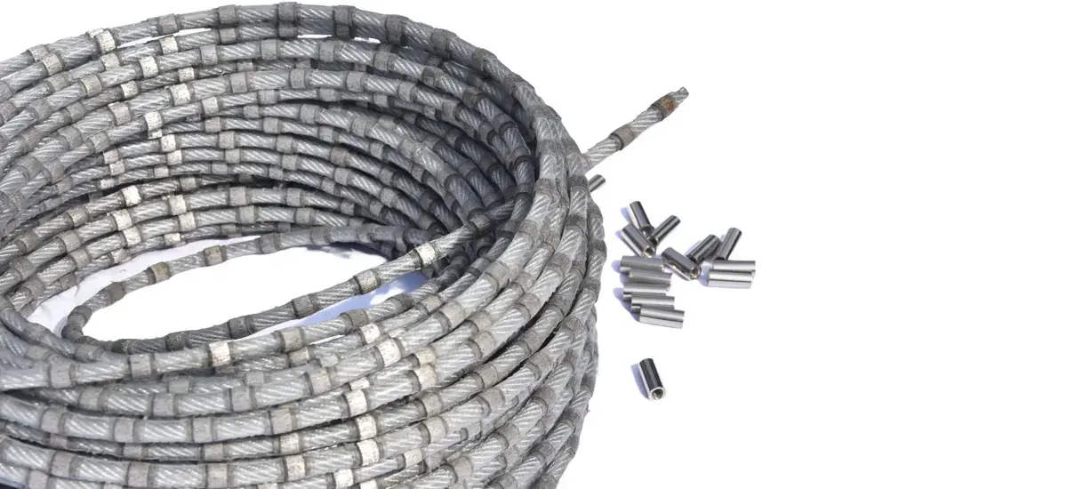 Slab cutting wire saw rope